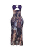 Leona Mesh Print Ruffle Tube Dress